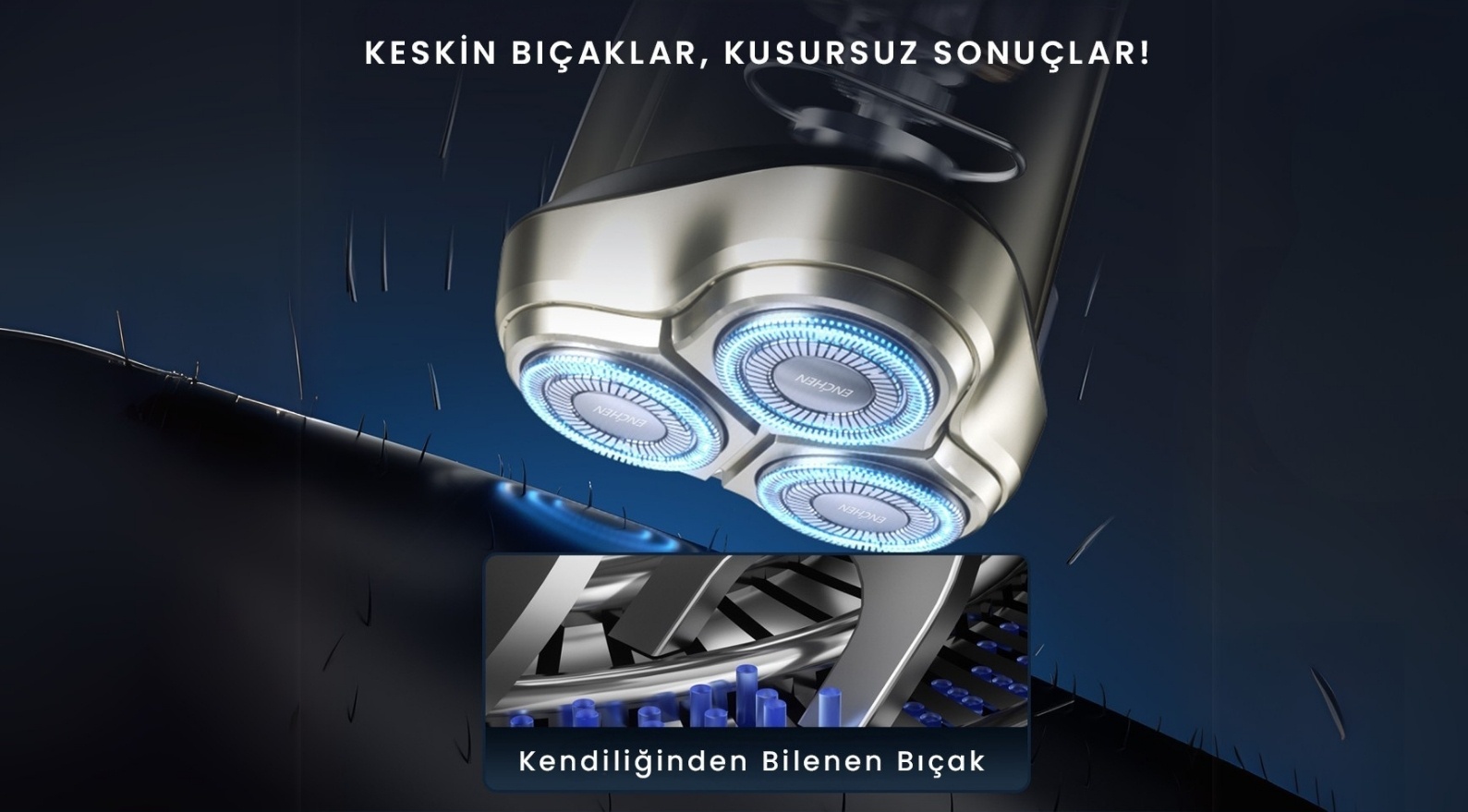 ENCHEN Steel 3S Döner Başlıklı Tıraş Makinesi